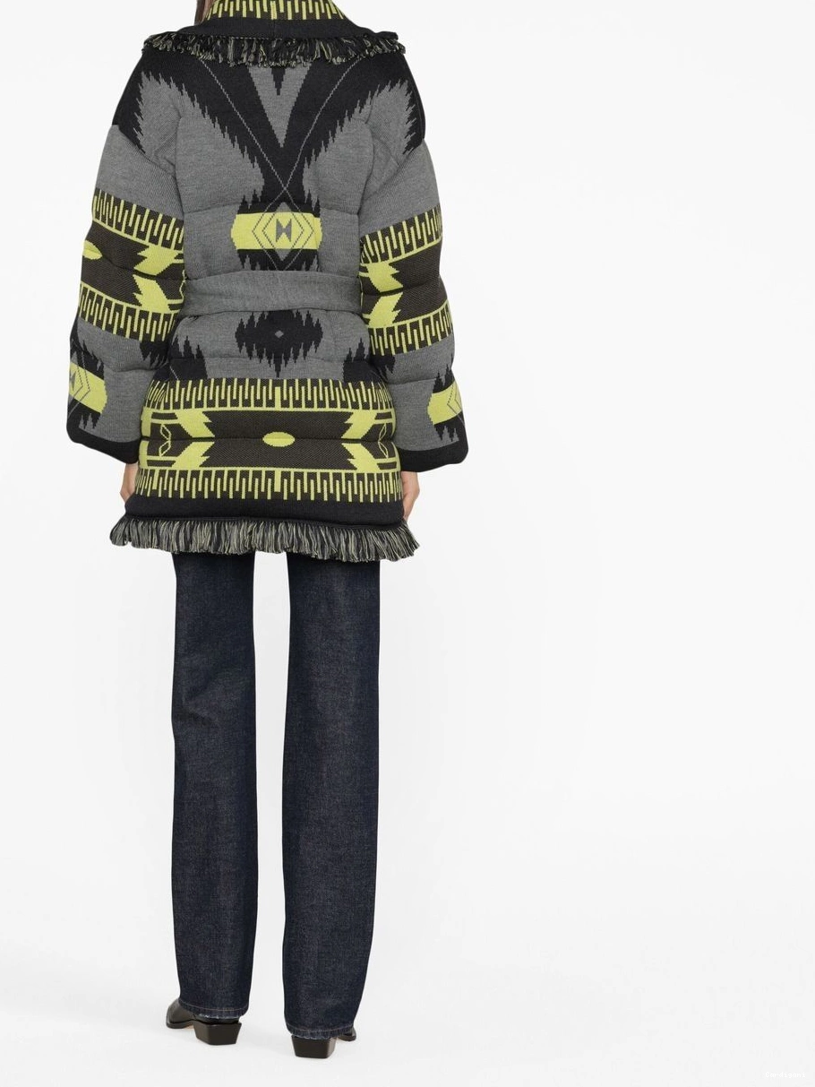 Affordable puffer belted jacket jacquard Alanui Icon Women 0806